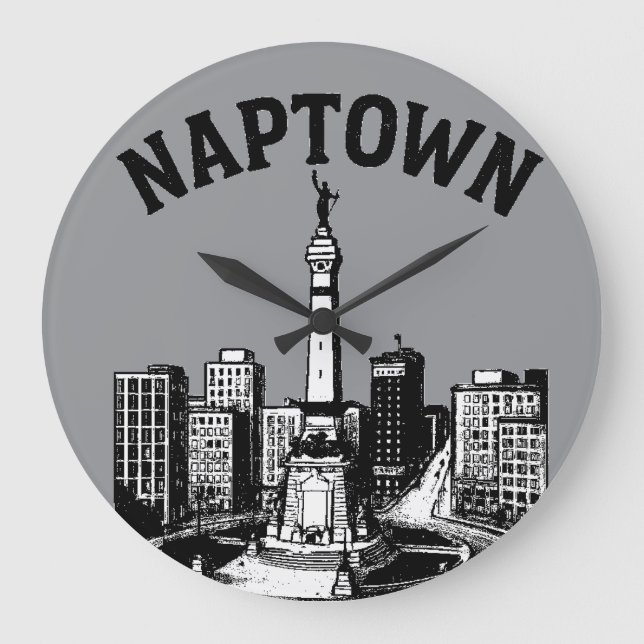 Naptown Indianapolis Indiana  Large Clock (Front)