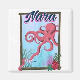Nara Japan Squid travel poster Magnet