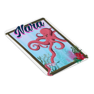 Nara Japan Squid travel poster Magnet