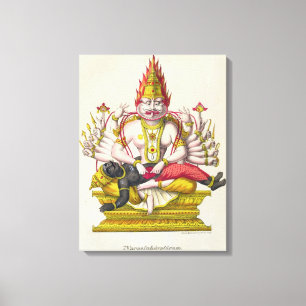 Narasimha, engraved by de Marlet (colour litho) Canvas Print