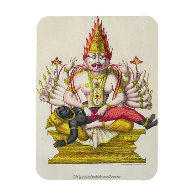 Narasimha, engraved by de Marlet (colour litho) Magnet (Vertical)