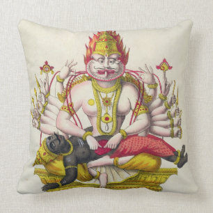 Narasimha, engraved by de Marlet (colour litho) Throw Pillow