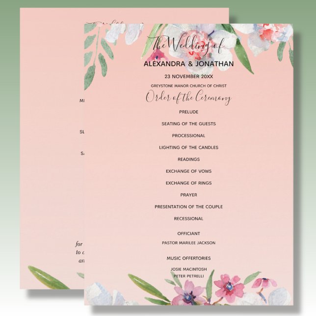 Narcisse Blanc sur Programme de Mariage Rose Abric (Créateur téléchargé)