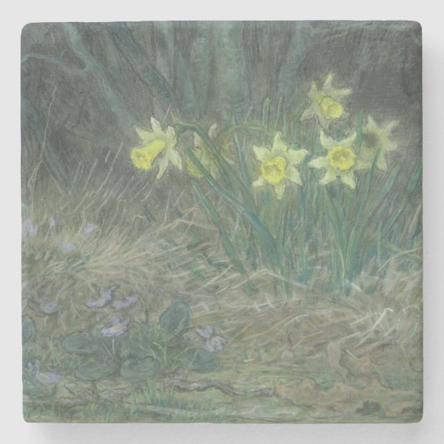 Narcissi and Violets, c.1867 Stone Coaster (Front)