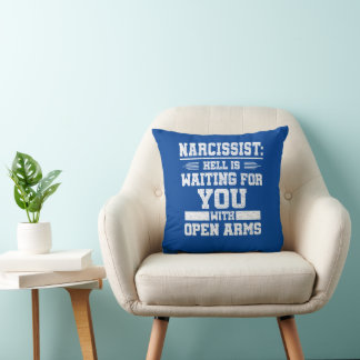 Narcissist button throw pillow