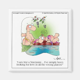 NARCISSIST WOMAN Cartoon Magnet by April McCallum