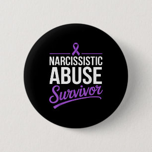 Narcissistic survivor domestic violence purple 2 inch round button
