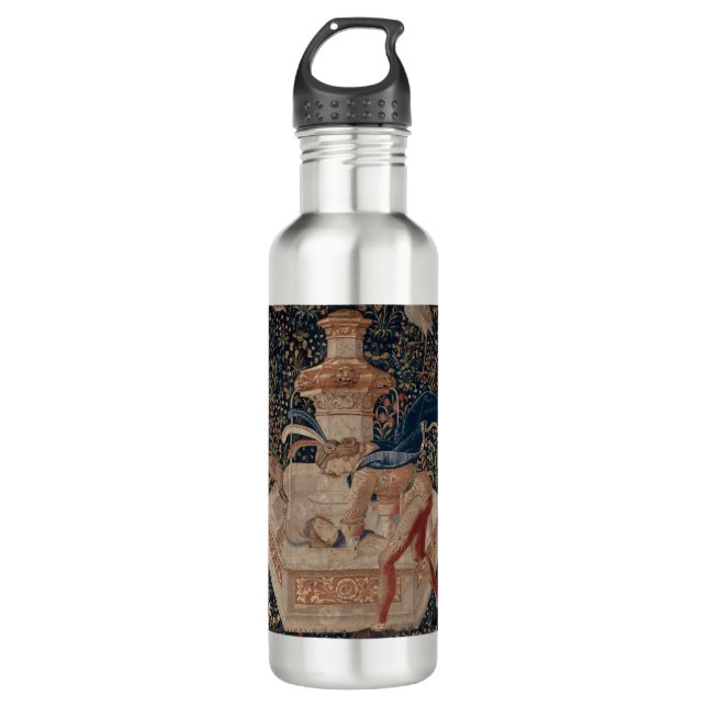 Narcissus at the Well, Medieval Tapestry 710 Ml Water Bottle (Front)