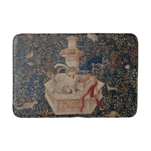 Narcissus at the Well, Medieval Tapestry Bath Mat
