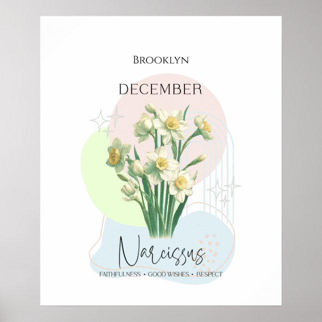 Narcissus Birth Flower of December Poster (Front)