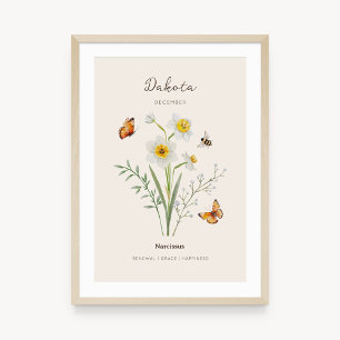 Narcissus Birth Month Flower Poster