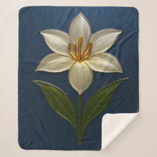 Narcissus Blume - Modern botanical art Sherpa Blanket