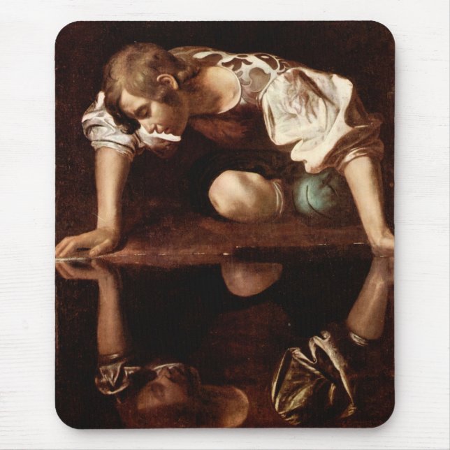 Narcissus by Caravaggio Mouse Pad (Front)