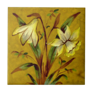 Narcissus Daffodil Barbotine Sherwin Cotton Repro Tile