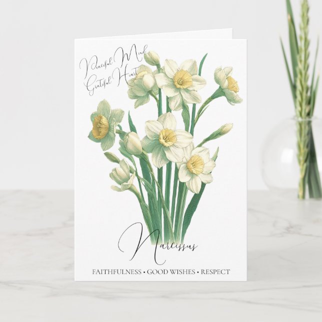 Narcissus December Birth Flower Birthday Card (Front)