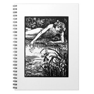Narcissus Emile Alder Vintage Woodcut Print Notebook