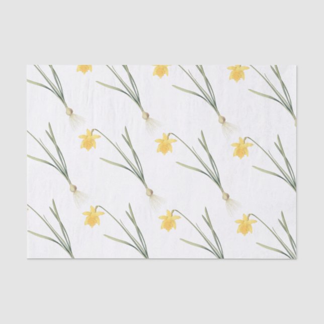 Narcissus Flower Pattern Tissue Paper (Front)