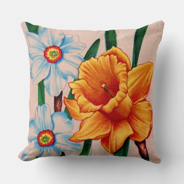 narcissus flowers print pillow (Front)