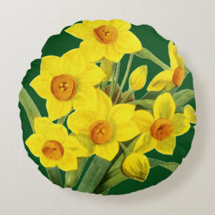 Narcissus (N Tazetta) Round Pillow