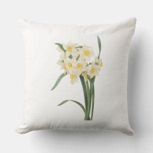 narcissus(Narcissus tazetta) by Redouté Throw Pillow