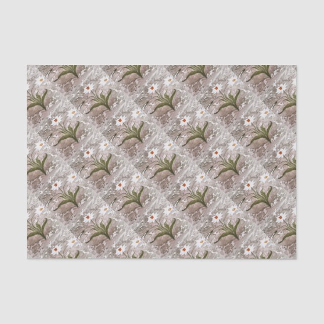 Narcissus On Marble Tissue Paper (Front)