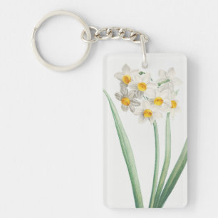 Narcissus, Pierre-Joseph Redouté, 1805 Keychain