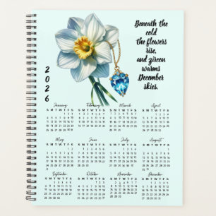 Narcissus & Zircon December Verse – 2026 Full-Year Planner