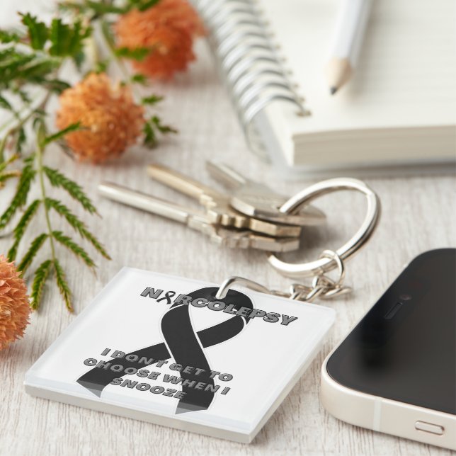 Narcolepsy Awareness Ribbon Keychain (Front Right)