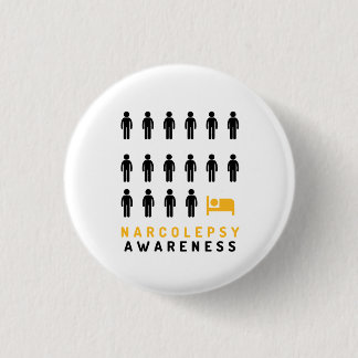 Narcolepsy Awareness White Pin Badge