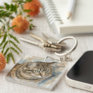 Nari- A study of my cat Keychain