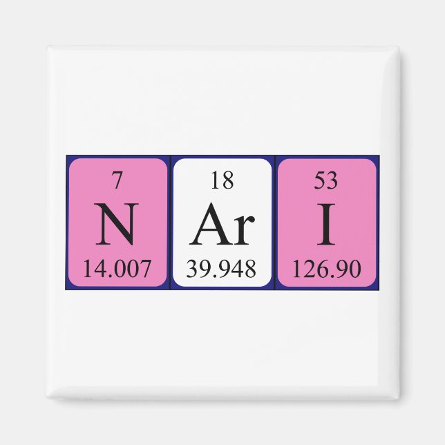 Nari periodic table name magnet (Front)