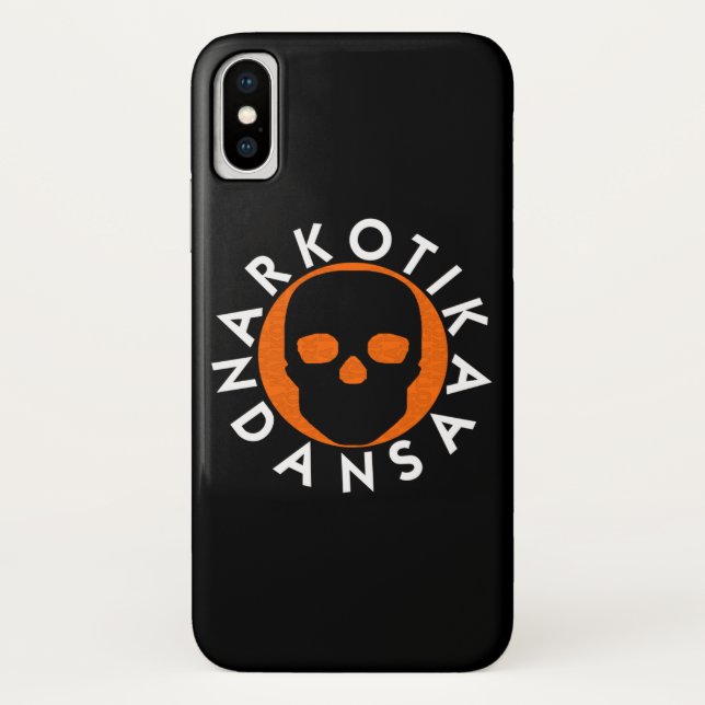 NARKOTIKA LIV coque orange iPhone X noir N3 (Dos)