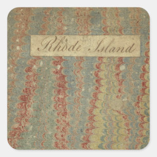 Narraganset Bay Topographical Chart Square Sticker