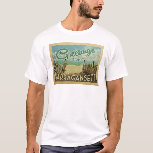 Narragansett Beach Vintage Travel T-Shirt (Front)