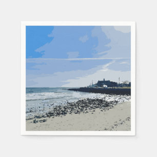 Narragansett Town Beach Rhode Island Painting Napkin