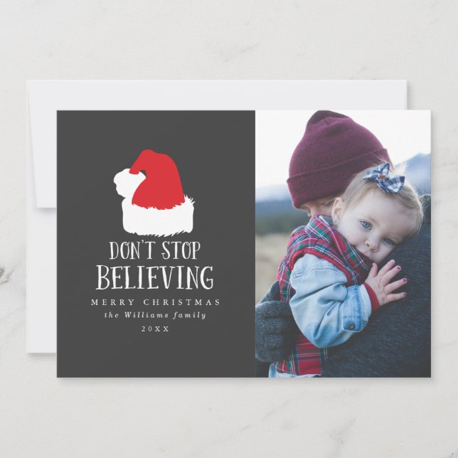 N'arrêtez pas de croire aux cartes de Noël photo (Devant)