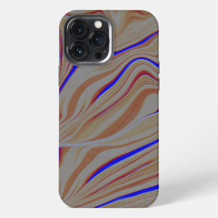 Narrow blue ripples between layers of cement burnt iPhone 13 pro max case