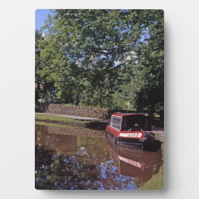 Narrow Boat  Peak Forest Canal Marple Plaque (Front)