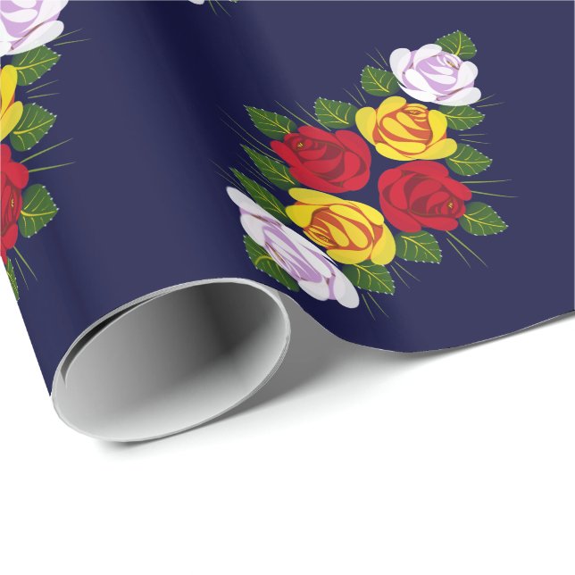 Narrow boat rose pattern wrapping paper (Roll Corner)
