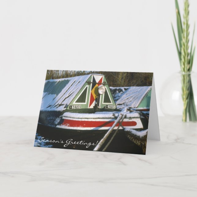 Narrow boats Christmas Holiday Card (Front)