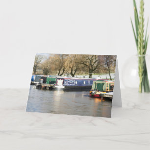 Narrow Boats Frozen Canal Thank You Card