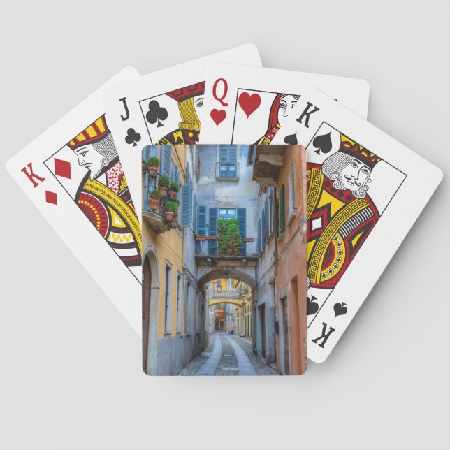Narrow city street, Italy Playing Cards (Back)