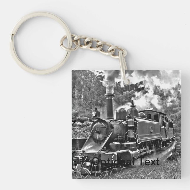 Narrow Gauge Steam Train Puffing Engine Keychain (Front)