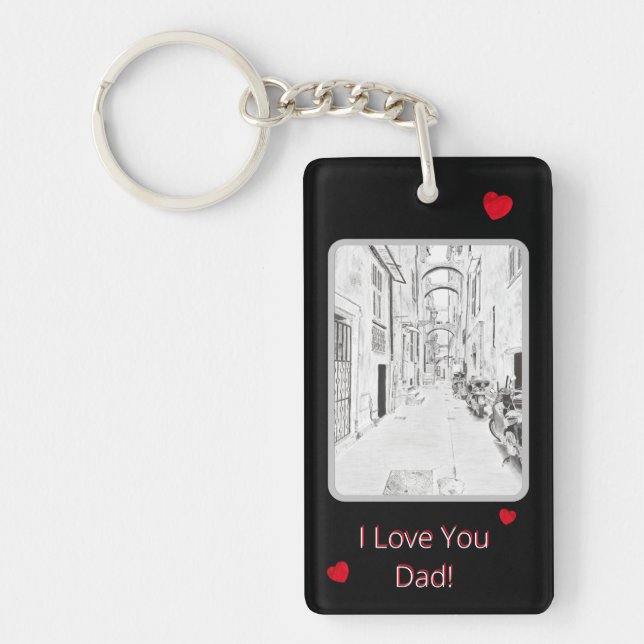 narrow Italian street - father’s day Keychain (Front)