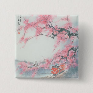 Narrow-railed Train at Mt. Ali 2 Inch Square Button