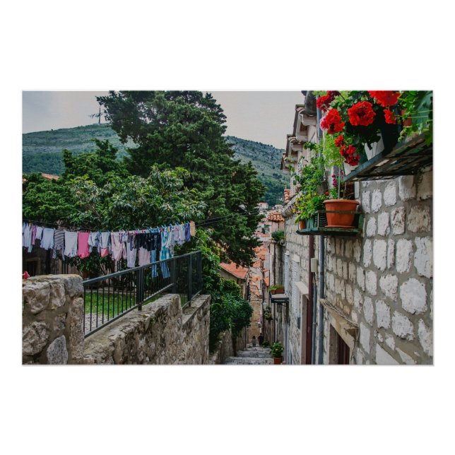 Narrow stone street in Dubrovnik Poster (Front)