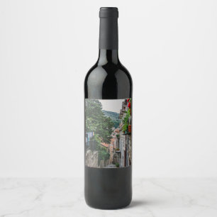Narrow stone street in Dubrovnik Wine Label