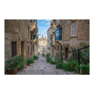 Narrow stone street in Malta Photo Print