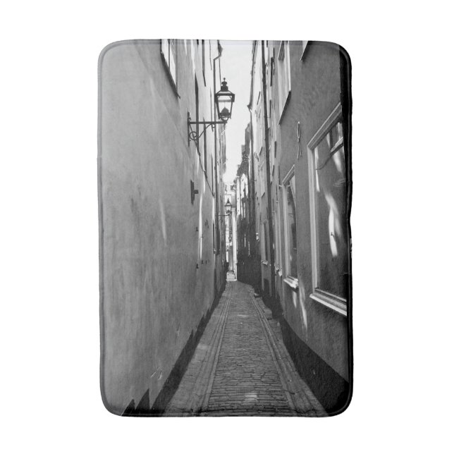 Narrow street in Stockholm Bath Mat (Front Vertical)