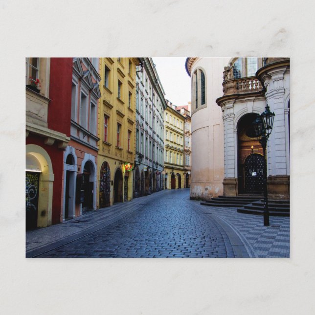 Narrow Street, Prague, Czech Republic Postcard (Front)